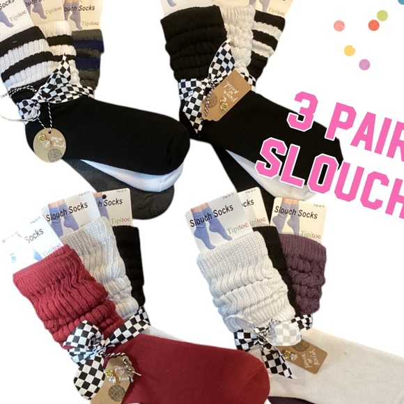 NEW COLOR PACKS! 🍂3 Pair Thick/Chunky Slouch Socks Ladies - Picture 1 of 14